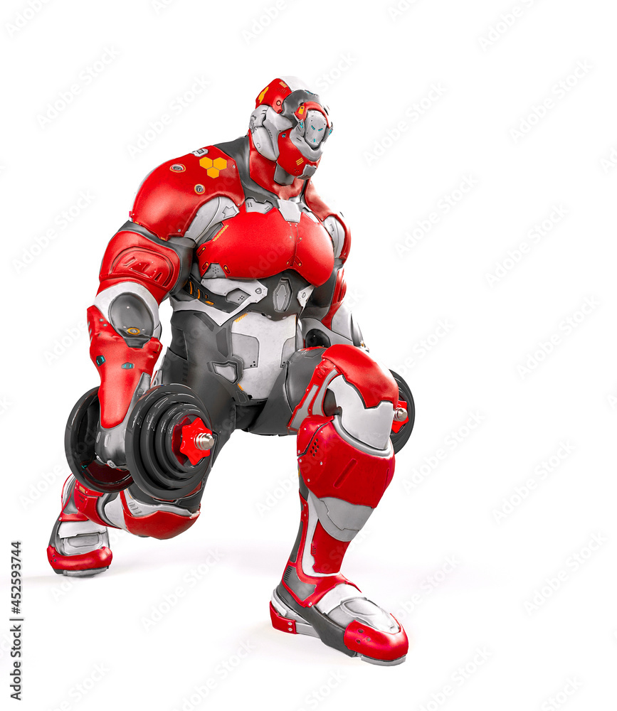 future soldier is working out on white background future soldier is working out on white background