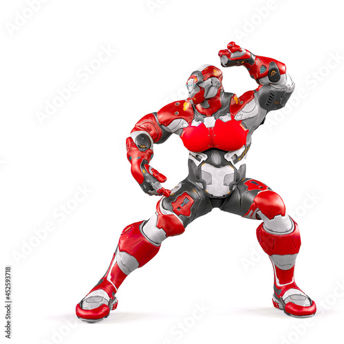 future soldier is ready to fight on white background side view