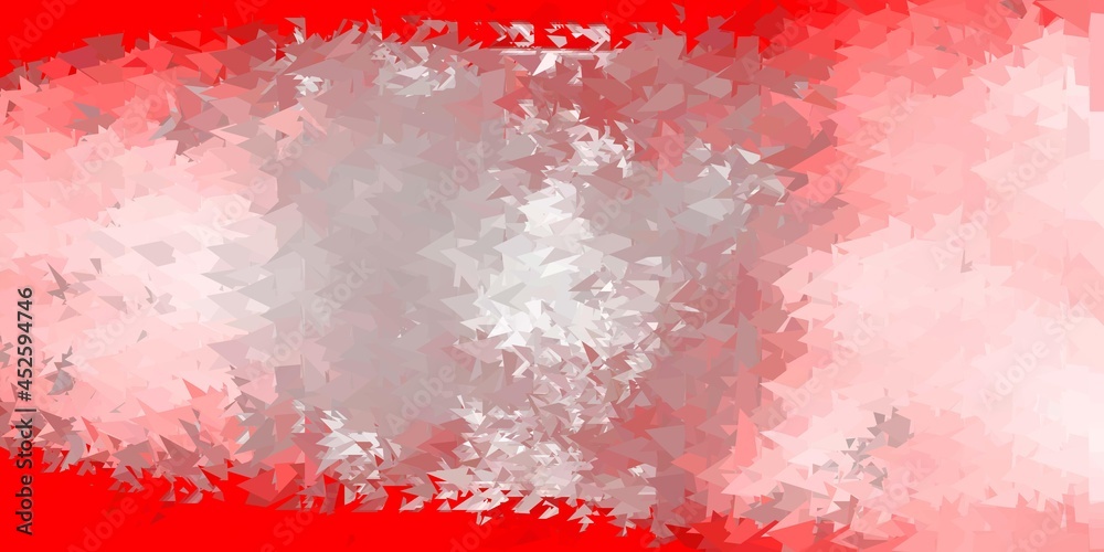 Light red vector triangle mosaic template.