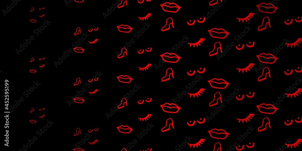 Dark Red vector pattern with feminism elements. Dark Red vector pattern with feminism elements.