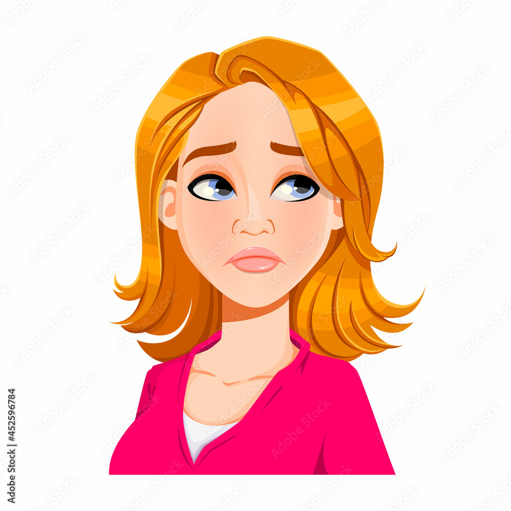 Face expression of beautiful woman, disappointed Face expression of beautiful woman, disappointed