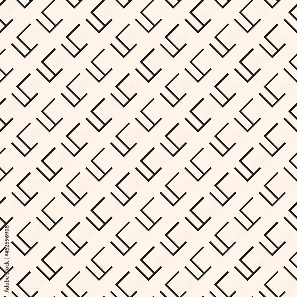 Geometric abstract seamless  vector pattern with pink shapes. Simple graphics composition, best use in invitation, poster, business card,  wallpaper, web design, textile print, background.
