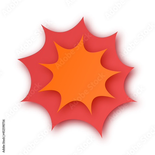 Paper cut speech bubble with explosion