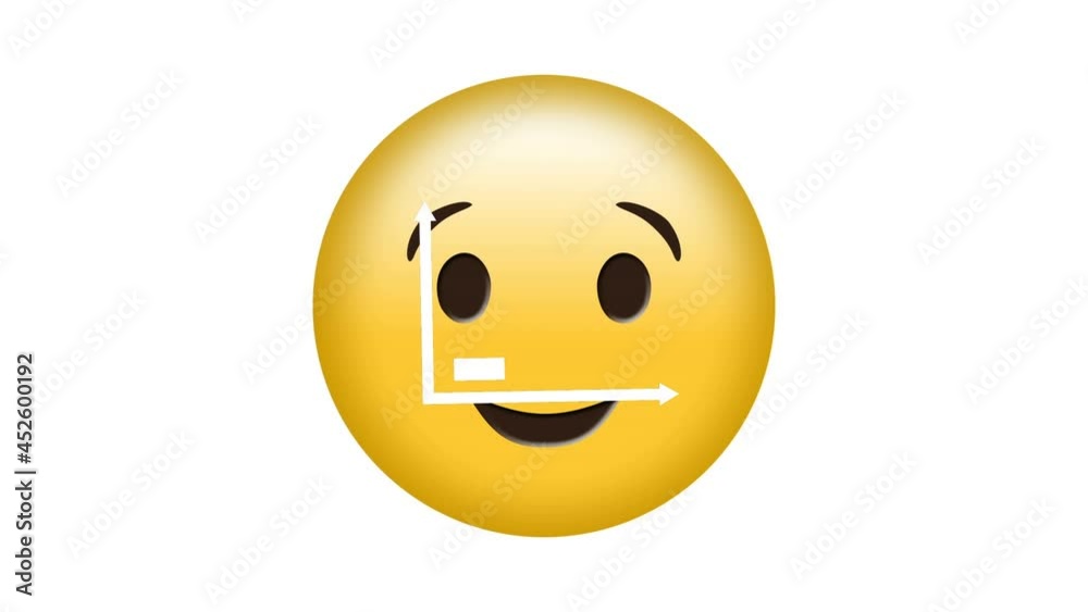 Animation of happy emoji icon over graphs icon Animation of happy emoji icon over graphs icon