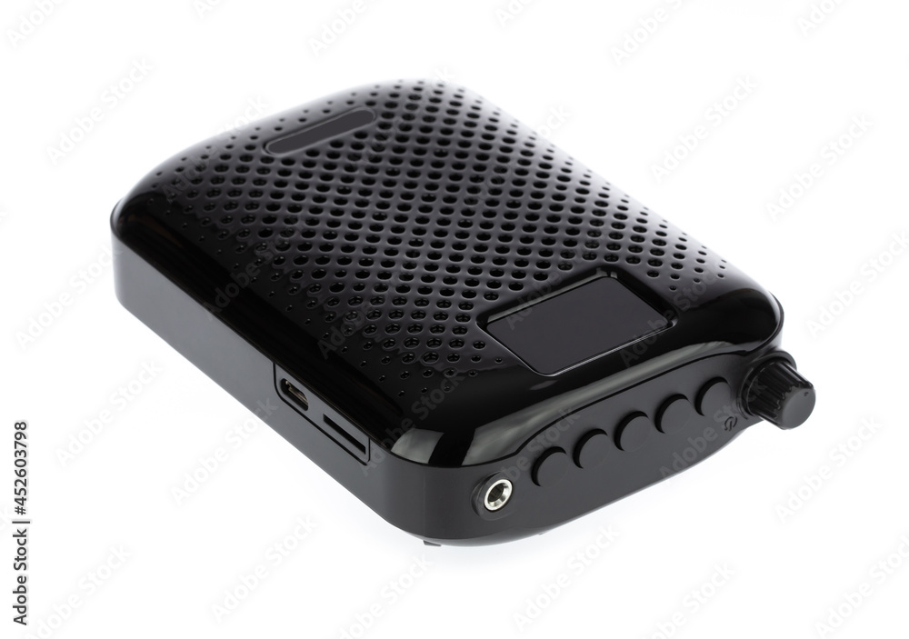 Microphone Amplifier Wireless Portable Megaphone Loudspeaker isolated on white background Microphone Amplifier Wireless Portable Megaphone Loudspeaker isolated on white background