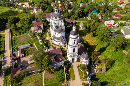 Aerial view of the female Orthodox Chernoostrovsky monastery in Maloyaroslavets, Russia photo