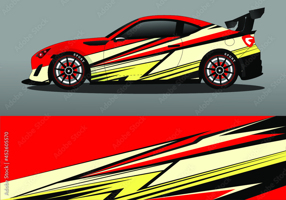 abstract racing car wrap for toyota 86 cars and other types of cars