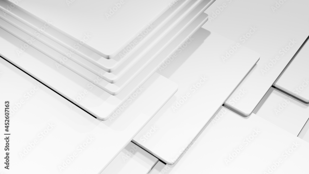 White and board in 3d render White and board in 3d render