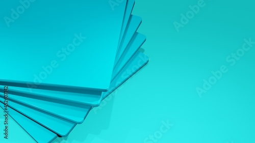 blue board stack illustration, 3d render, perfect for a clean, minimalist but modern and stylish design background