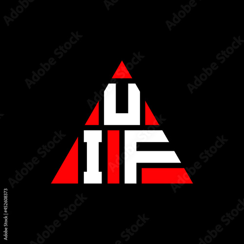 UIF triangle letter logo design with triangle shape. UIF triangle logo design monogram. UIF triangle vector logo template with red color. UIF triangular logo Simple, Elegant, and Luxurious Logo. UIF © mamun25g