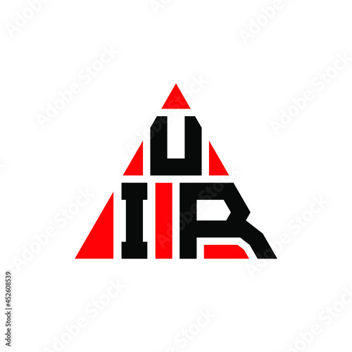 UIR triangle letter logo design with triangle shape. UIR triangle logo design monogram. UIR triangle vector logo template with red color. UIR triangular logo Simple, Elegant, and Luxurious Logo. UIR © mamun25g