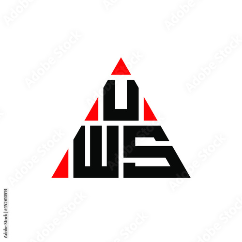 UWS triangle letter logo design with triangle shape. UWS triangle logo design monogram. UWS triangle vector logo template with red color. UWS triangular logo Simple, Elegant, and Luxurious Logo. UWS  photo