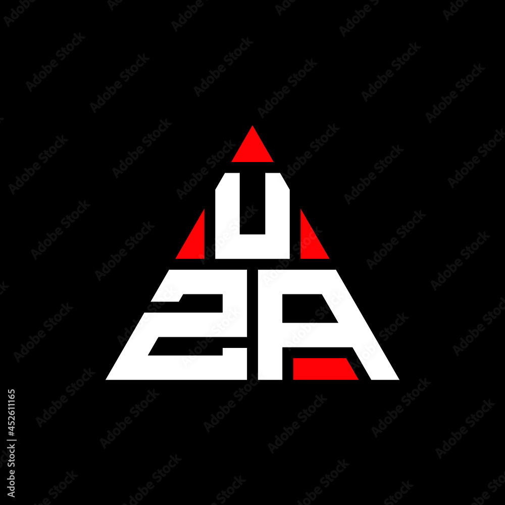 Vetor de UZA triangle letter logo design with triangle shape. UZA ...
