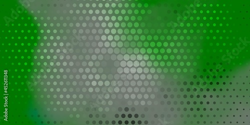 Dark Green vector background with circles.