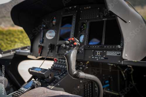 helicopter cockpit inside cockpit photo