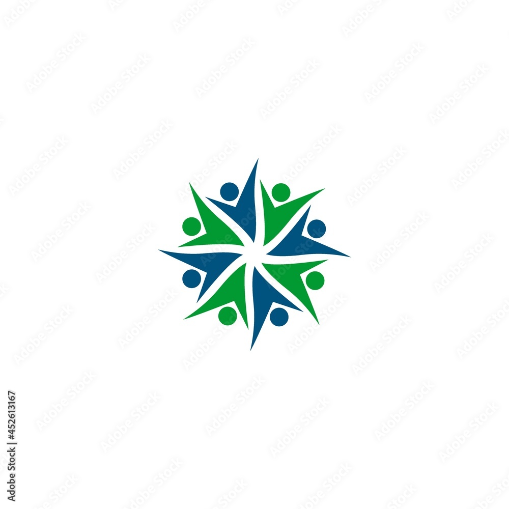 Kesehatan Orang Logo Ikon Vektor daun