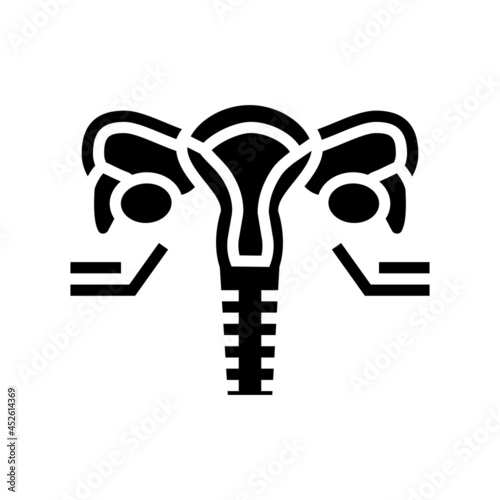 ovaries endocrinology glyph icon vector. ovaries endocrinology sign. isolated contour symbol black illustration