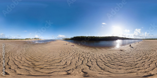 Imagem panor  mica de 360 graus do Porto de Sauipe  Praia  localizada a 108 km de Salvador  no munic  pio de Entre Rios  Bahia  Brasil