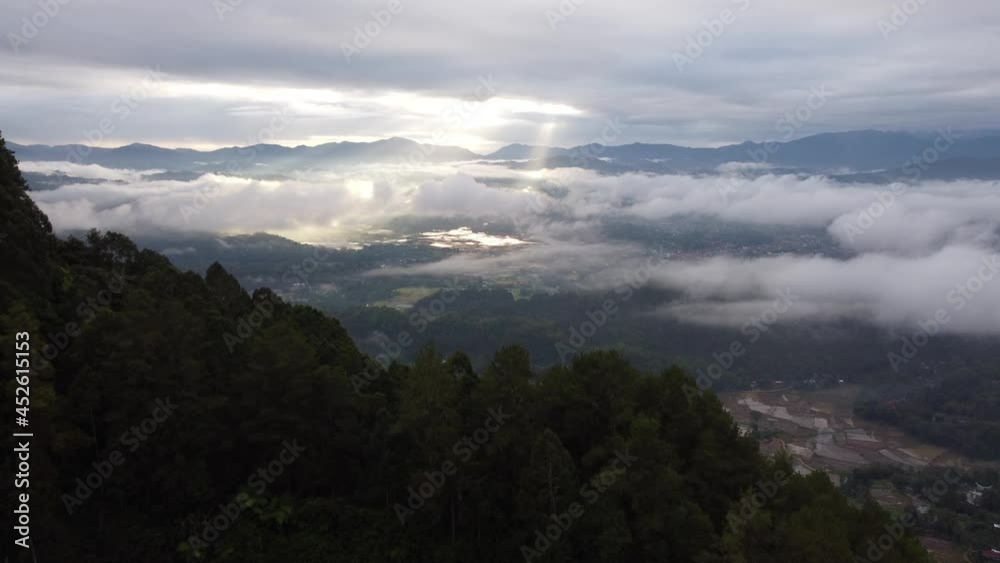 Aerial Drone View of North Toraja South Sulawesi Landscape Land Above the Clouds Cloudy Morning Aerial Drone View of North Toraja South Sulawesi Landscape Land Above the Clouds Cloudy Morning