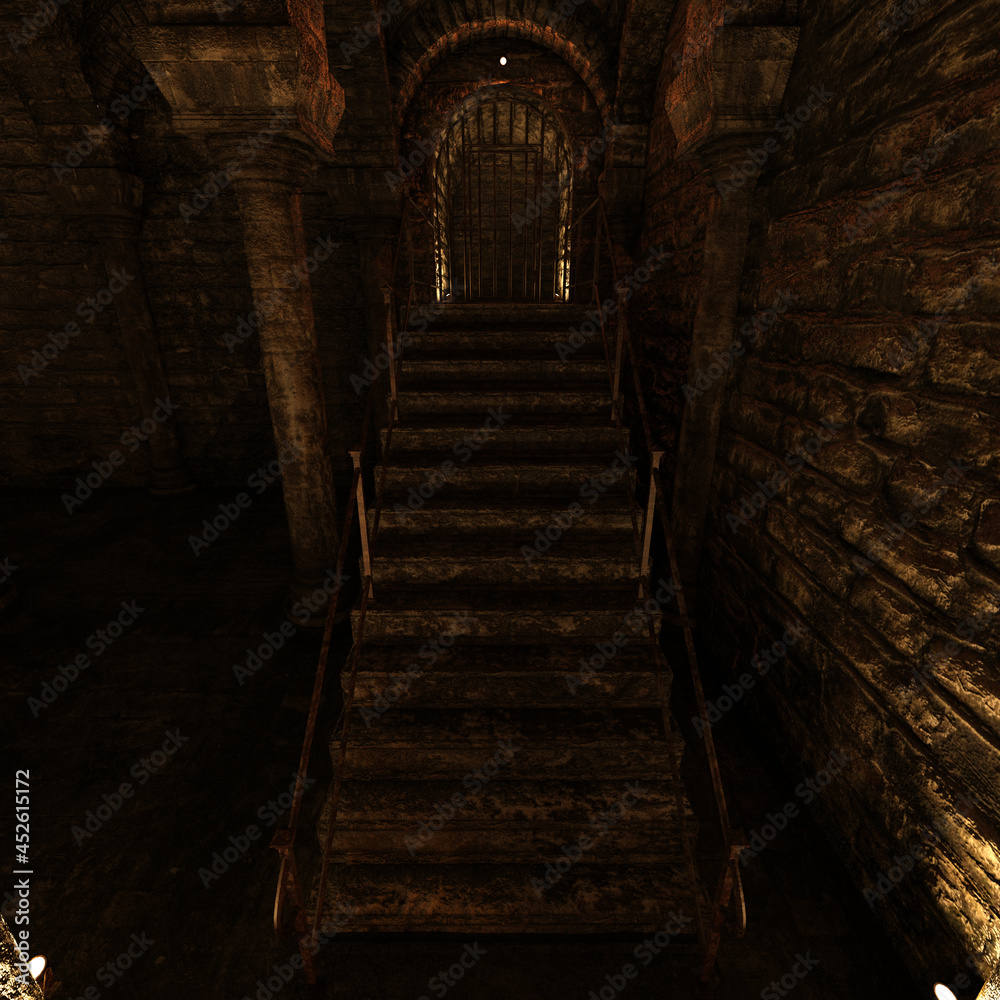 3d-illustration of an underground cistern with water 3d-illustration of an underground cistern with water