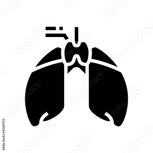 thymus endocrinology glyph icon vector. thymus endocrinology sign. isolated contour symbol black illustration