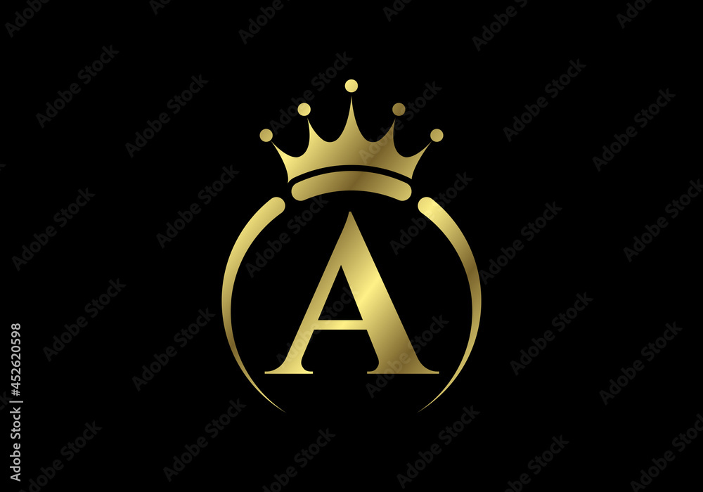 Initial A monogram alphabet with a crown. Royal, King, queen luxury ...