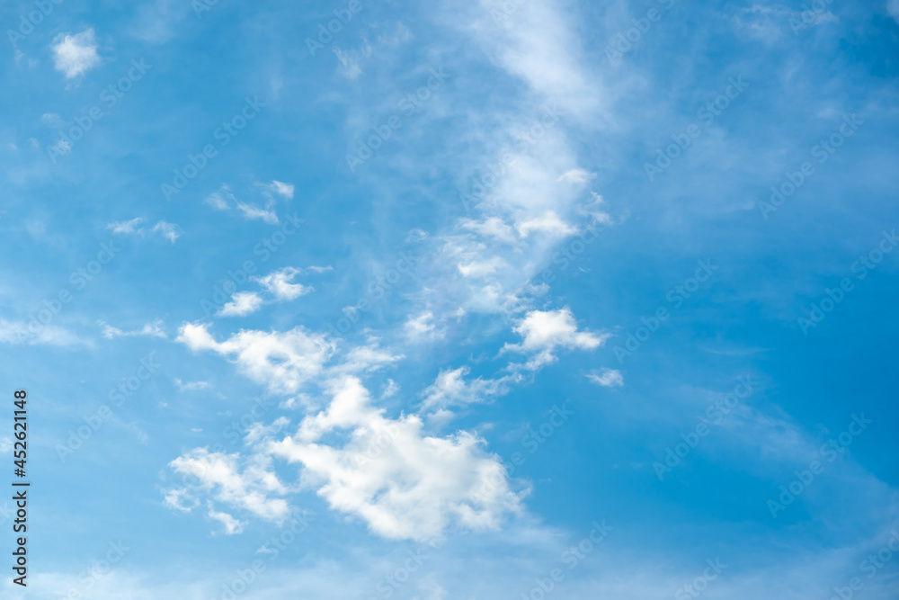 Blue sky and clouds background on daytime