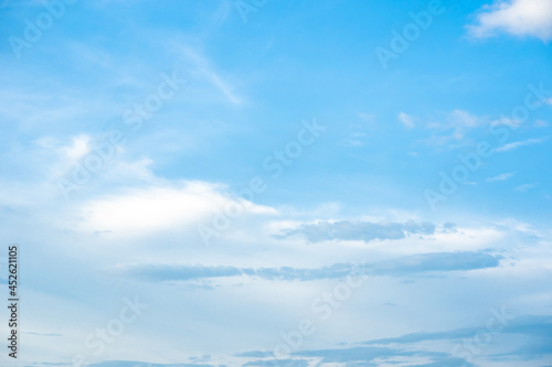 Blue sky and clouds background on daytime