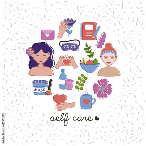 self care icons circle