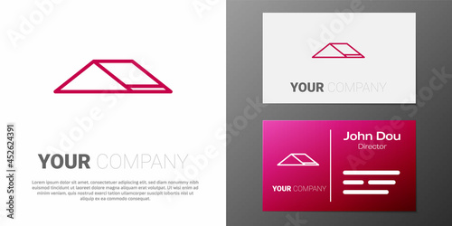 Logotype line Skate park icon isolated on white background. Set of ramp, roller, stairs for a skatepark. Extreme sport. Logo design template element. Vector