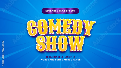 Comedy show editable text effect in modern 3d style