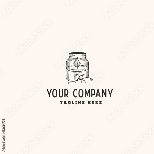 classic cross hatching drawing candle logo