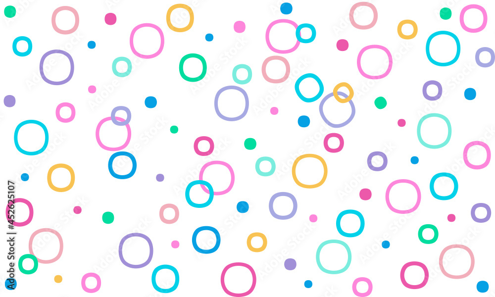Rainbow vector seamless layout with circle shapes. Abstract illustration with pastel colored bubbles in nature style. Beautiful design for your business advert.