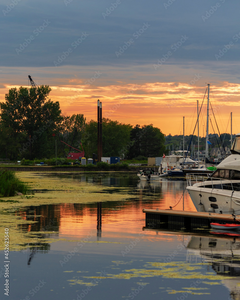 sunset on Lake Ontario in Pickering 