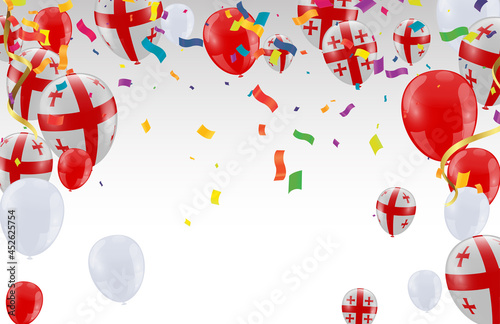 Georgia Independence Day poster. Patriotic holiday.Georgia balloons