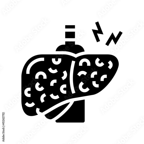 cirrhosis hepatitis glyph icon vector. cirrhosis hepatitis sign. isolated contour symbol black illustration