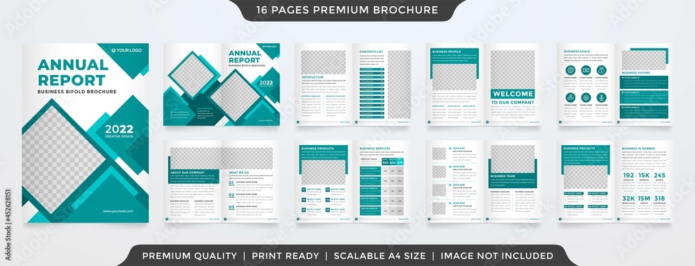 business a4 bifold brochure layout with minimalist and abstract style use for business proposal and annual report