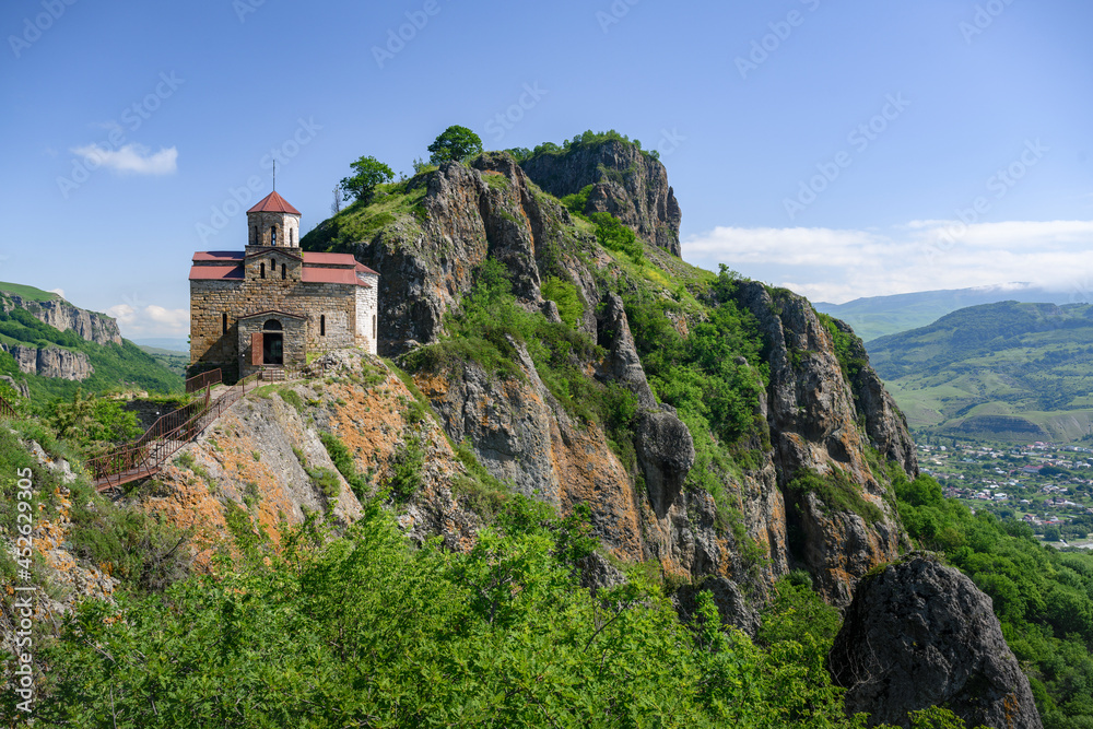 An ancient Ossetian Orthodox church built in the 9th-10th century in the mountains of the Caucasus