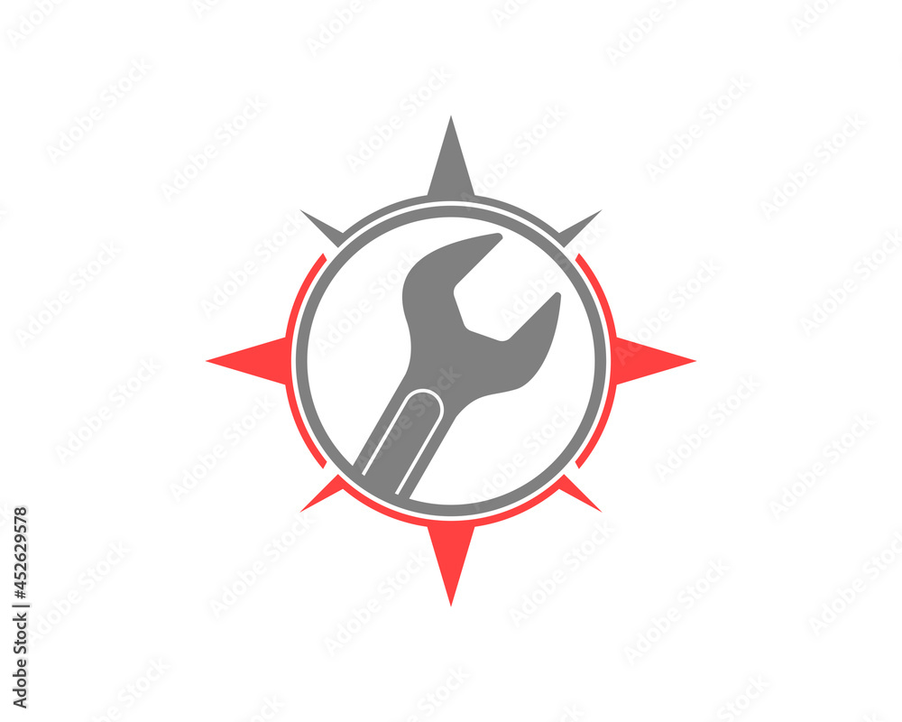 Wrench in the compass logo Wrench in the compass logo