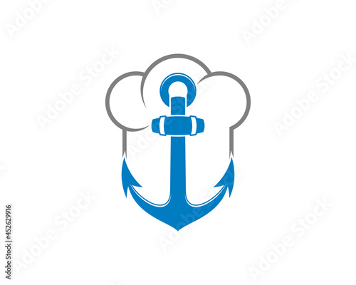 Chef hat with anchor in the middle