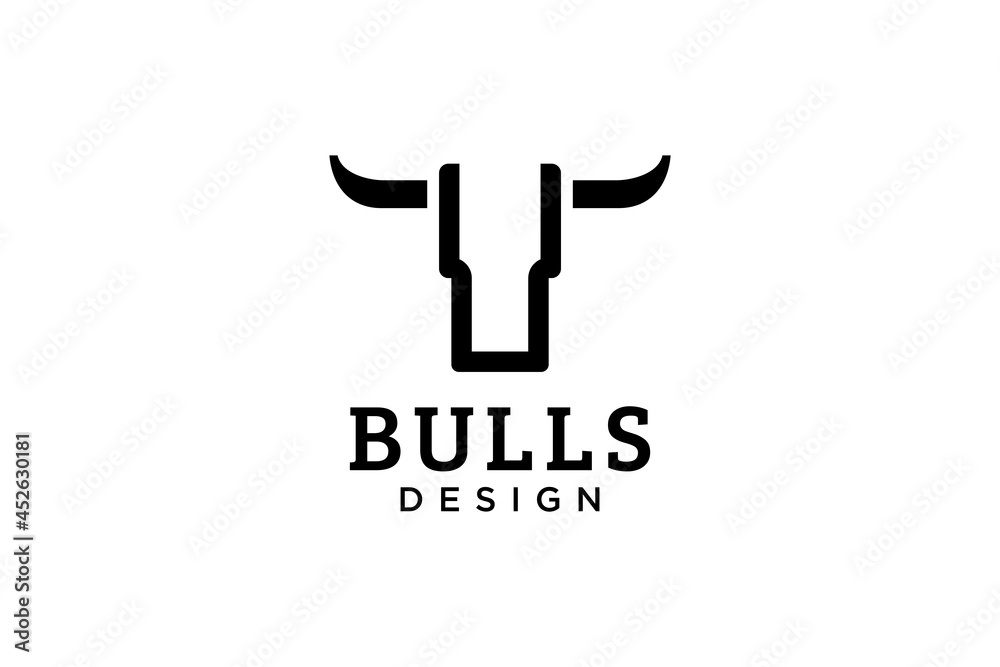 Letter U logo, Bull logo,head bull logo, monogram Logo Design Template Element