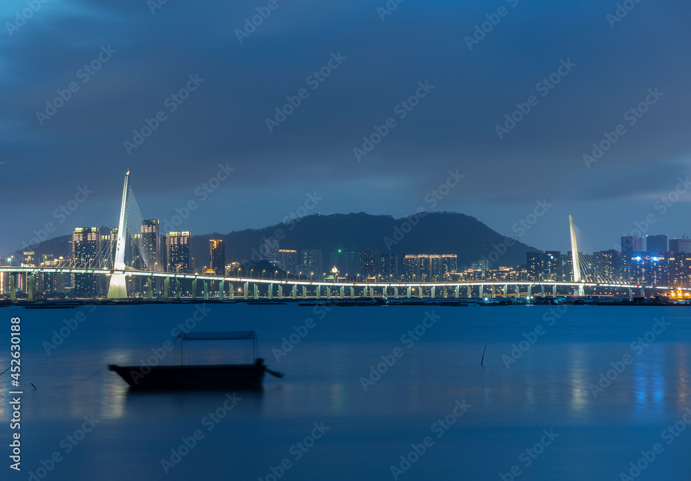 Bridge connected Hong Kong and Shenzhen city in China