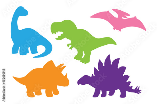 Vector Set of Colorful Dinosaurs