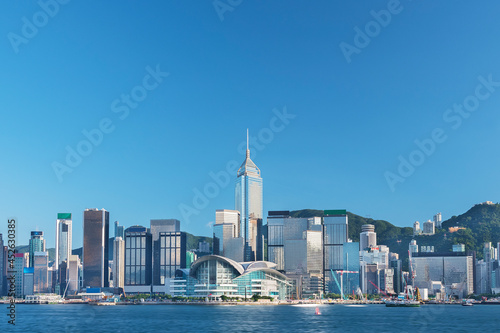 Photography Skyline of downtown of Hong Kong city