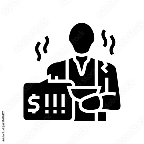 poverty social problem glyph icon vector. poverty social problem sign. isolated contour symbol black illustration