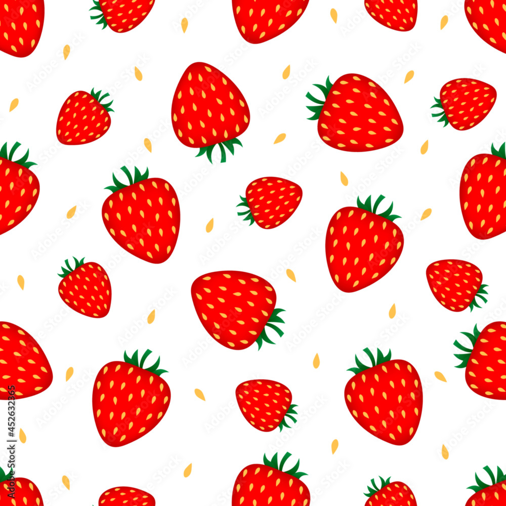 Strawberry seamless pattern, vector illustration.