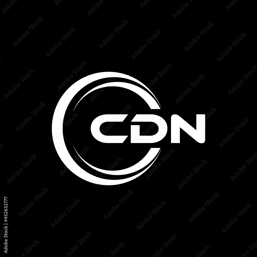 CDN letter logo design with black background in illustrator, vector ...
