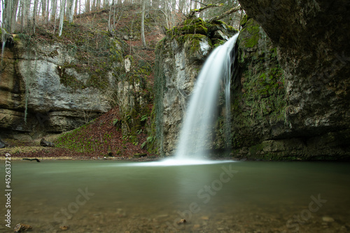 Amazing waterfall in Triberg  Germany. Wonderful natur in the heart of Black Forest. Epic long exposure picture that looks like the water is frozen. Beautiful Landscape in Germany.