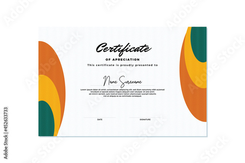 Modern certificate template memphis style. Use for print, certificate, diploma, graduation