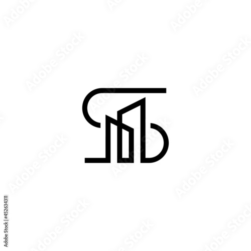 initial letter s construction monogram logo design. minimal vector graphic alphabet template. home house apartment real estate symbol icon.